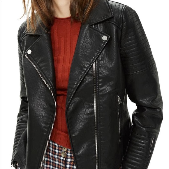 Topshop Jackets & Blazers - FLASH SALE. TOPSHOP Black Faux Leather Jacket